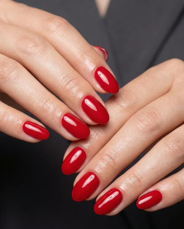 復古紅色指甲 - 經典魅力